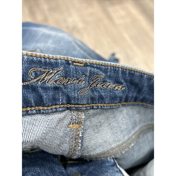 Mavi Size 27 Blue Faded Distressed Embellished Raw Hem Flare Leg Boho Jeans NWT - Picture 5 of 10